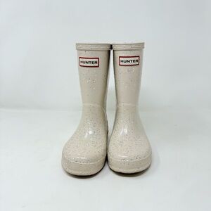 Hunter Girls White Glitter Rainboots